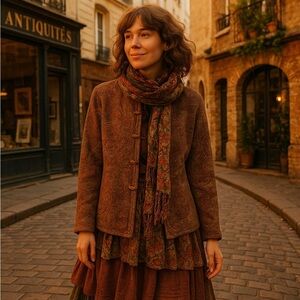 Vintage Flashback Tapestry Brocade Jacket - Earthy Boho Chic Size M